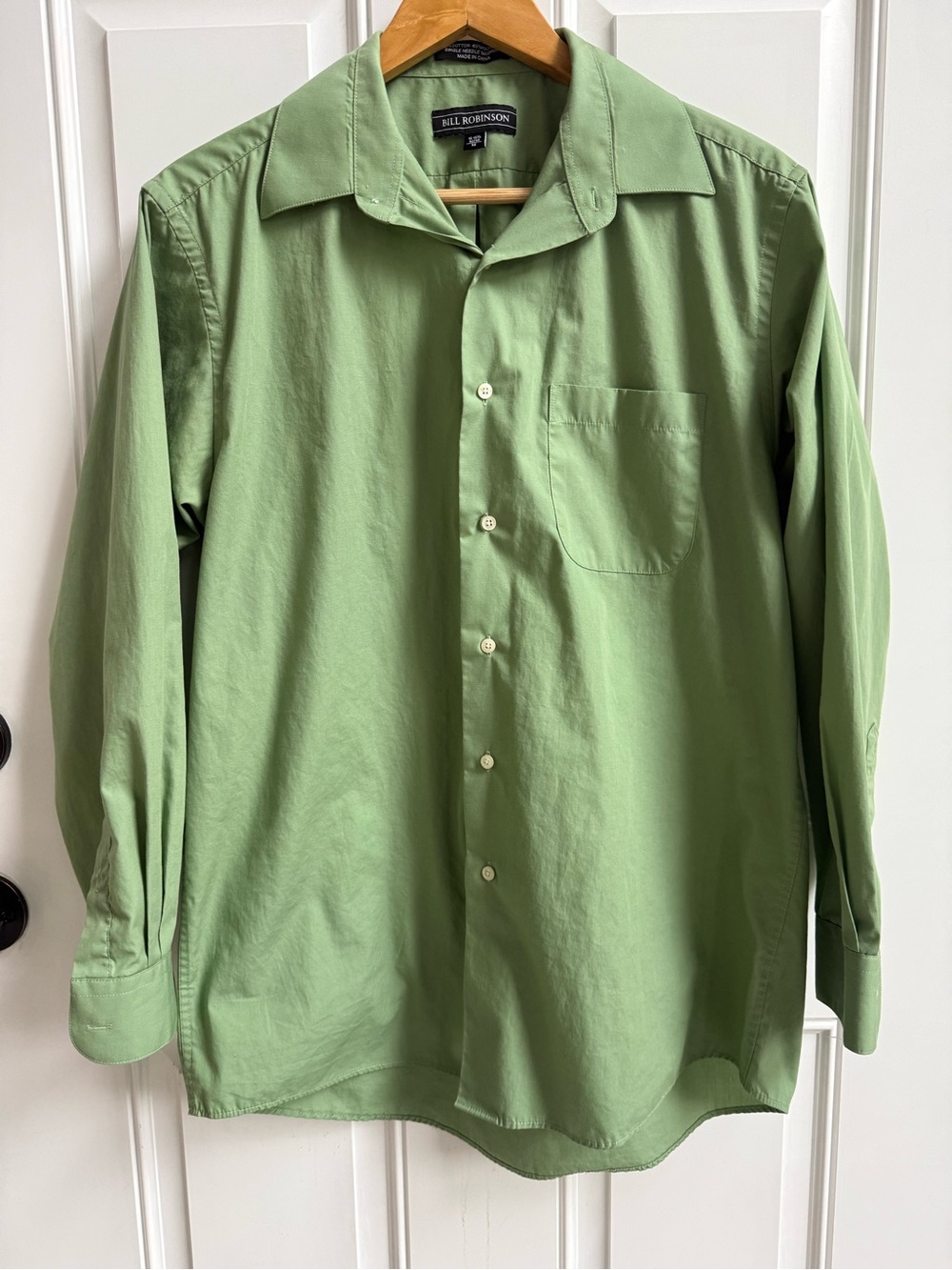 Vintage Bill Robinson Green Button down long sleeve shirt 90’s single needle